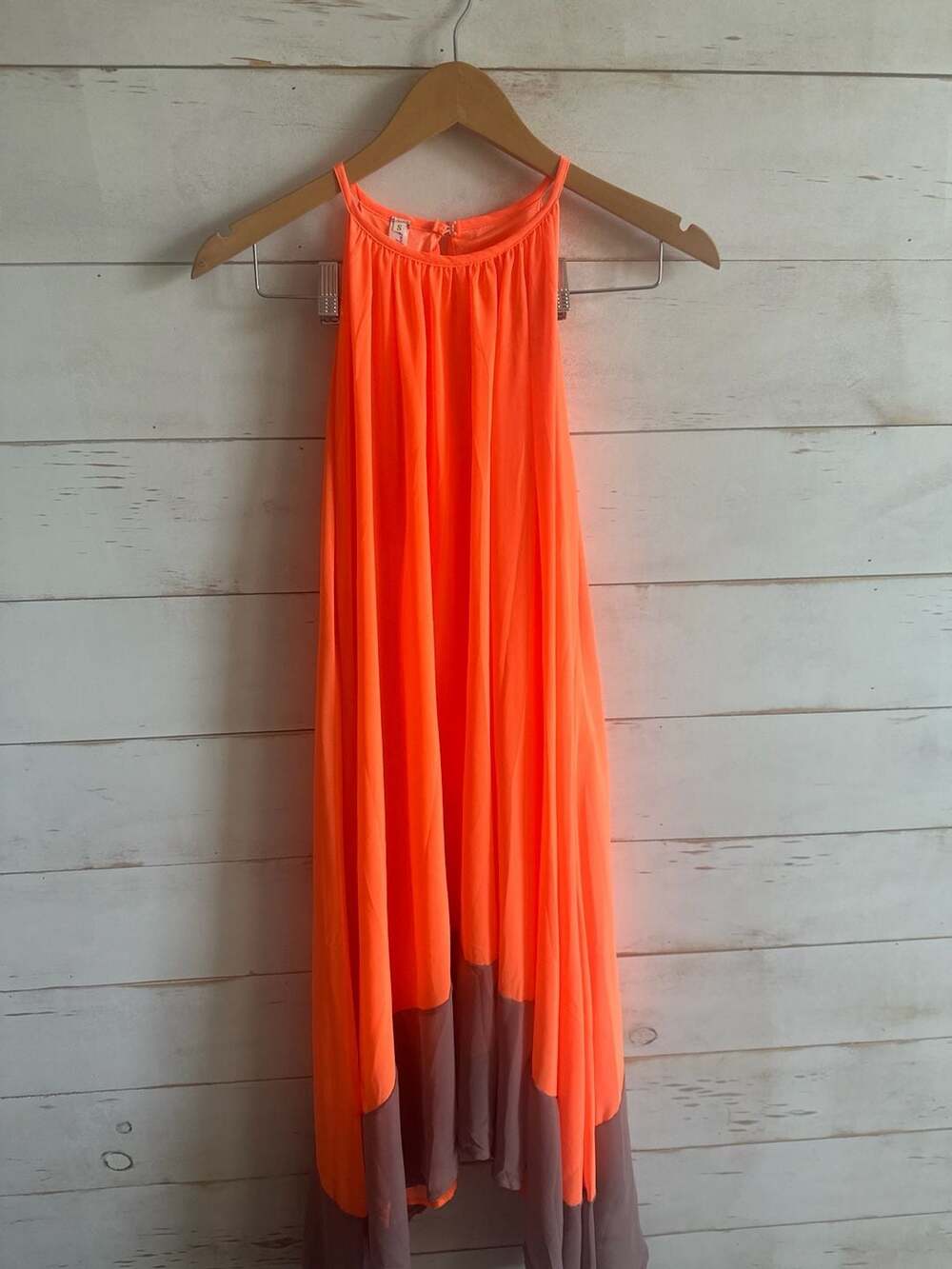 Chic / Beautiful Orange Summer Casual Maxi -Pleated Scoop Neck Sleeveless Floor-